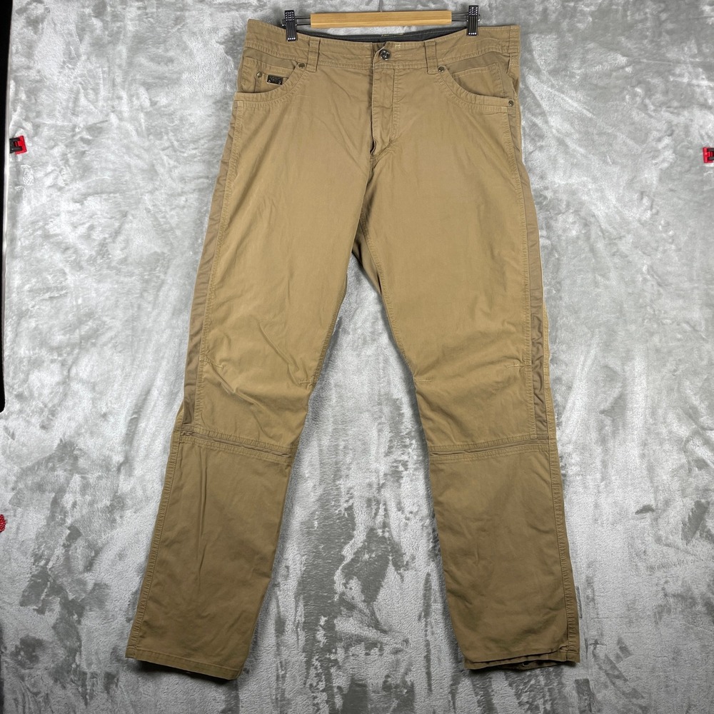 Kuhl Radikl Pants Men 36x34 Tan Khaki Hybrid Hiking Outdoor Exoskeleton